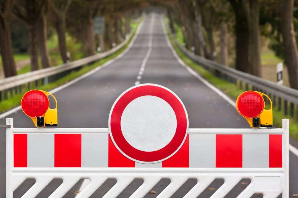 Sign Marking Closed Road