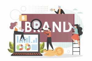 Brand concept vector flat style design illustration