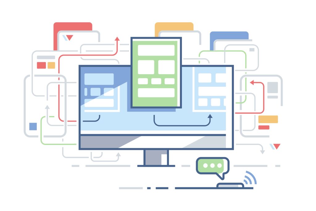 Digital illustration of web site structure
