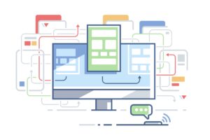 Digital illustration of web site structure