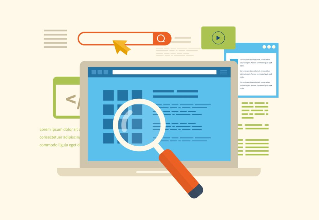 Search engine optimization, web analytics digital graphic