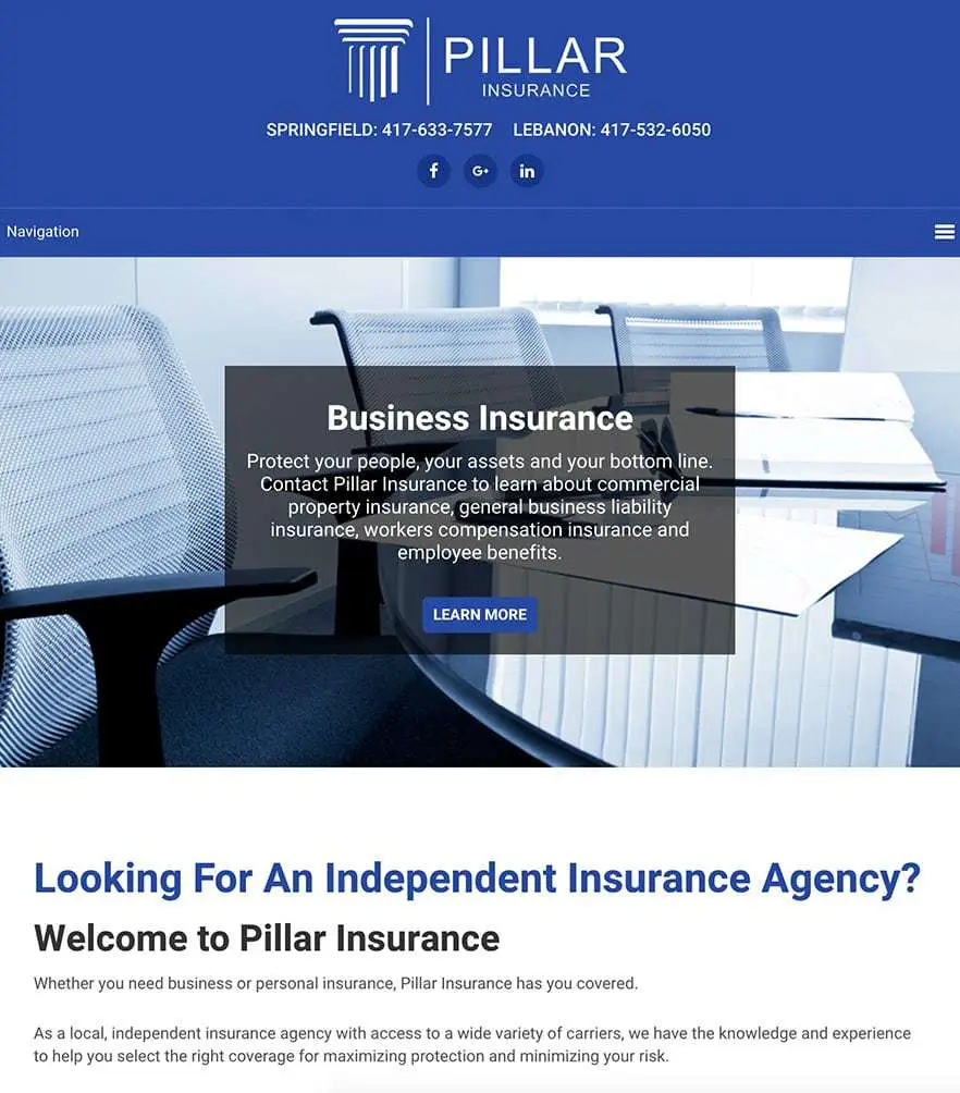 Pillar Insurance — tablet
