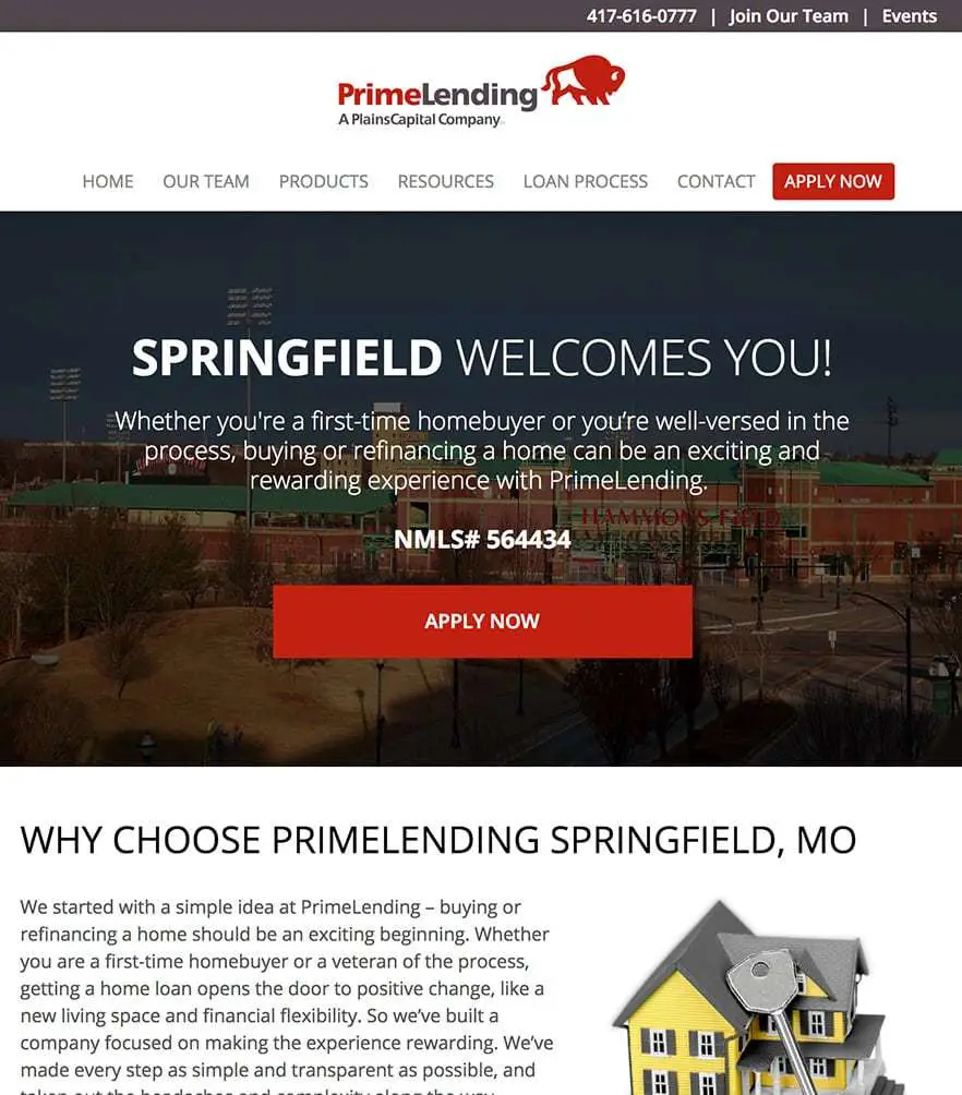 PrimeLending Springfield MO — tablet