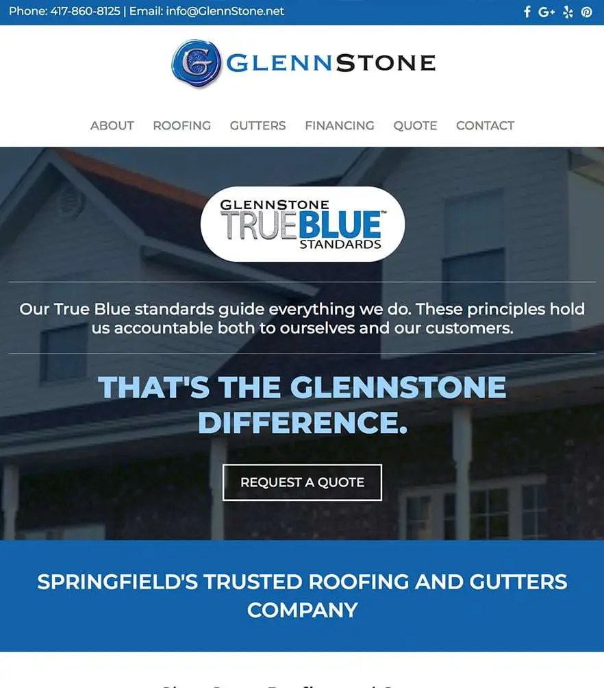 GlennStone Roofing — tablet