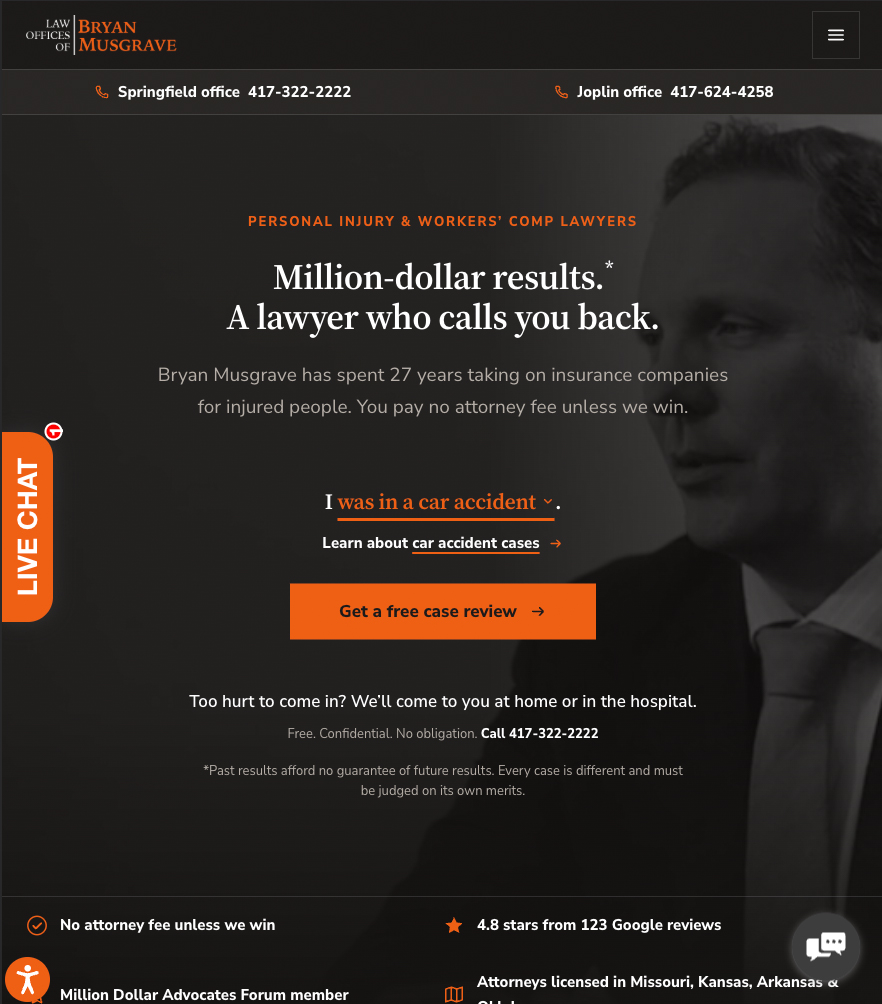 Law Offices of Bryan Musgrave — tablet