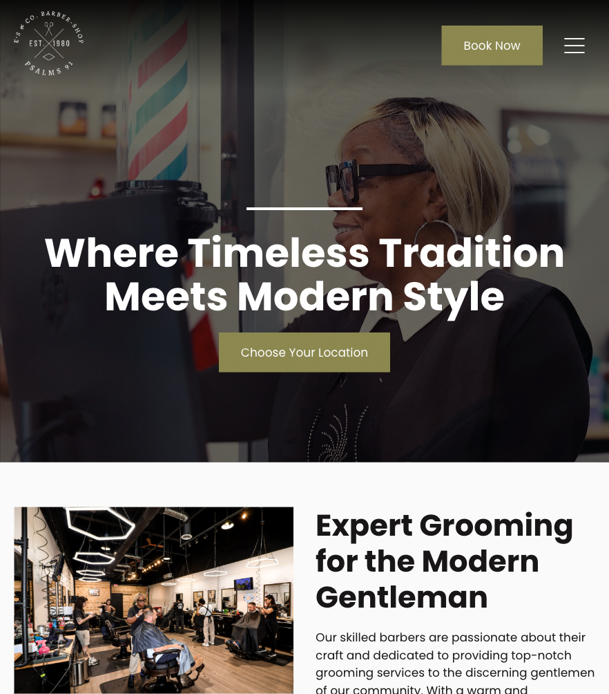 E’s Barber Shop — tablet