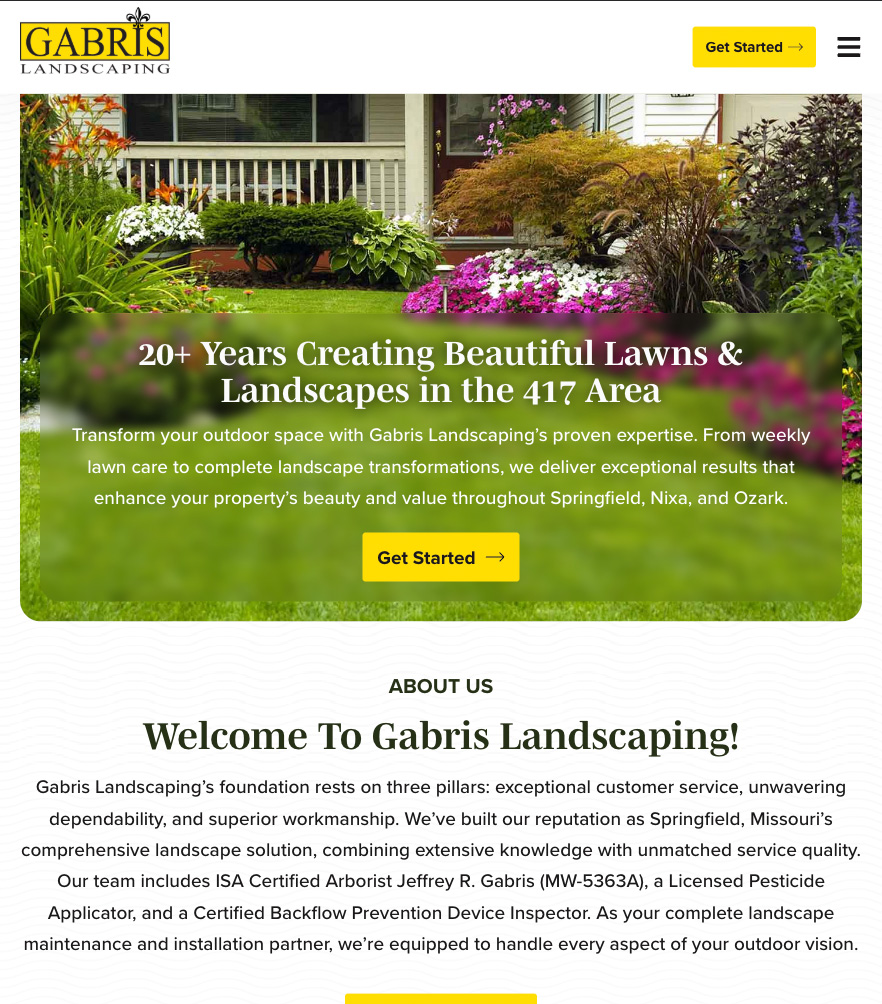 Gabris Landscaping — tablet