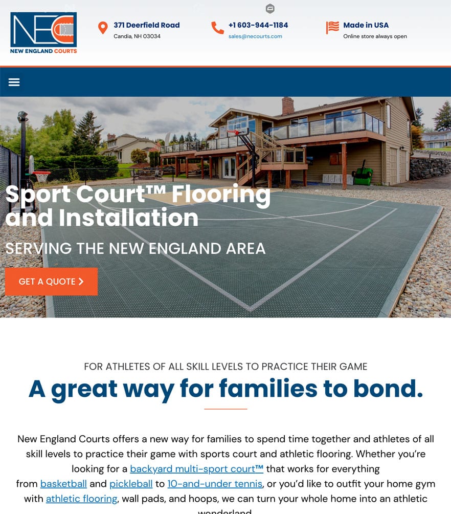 New England Courts — tablet