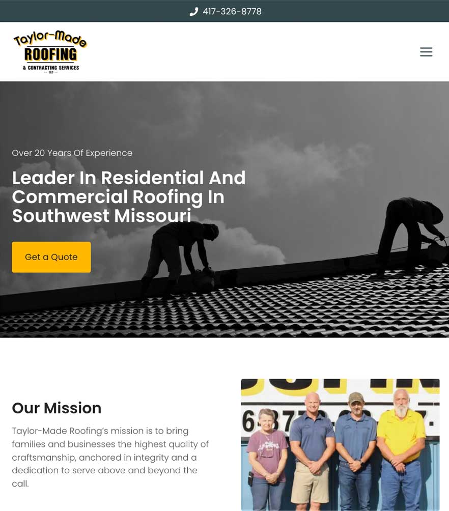 Taylor-Made Roofing LLC — tablet