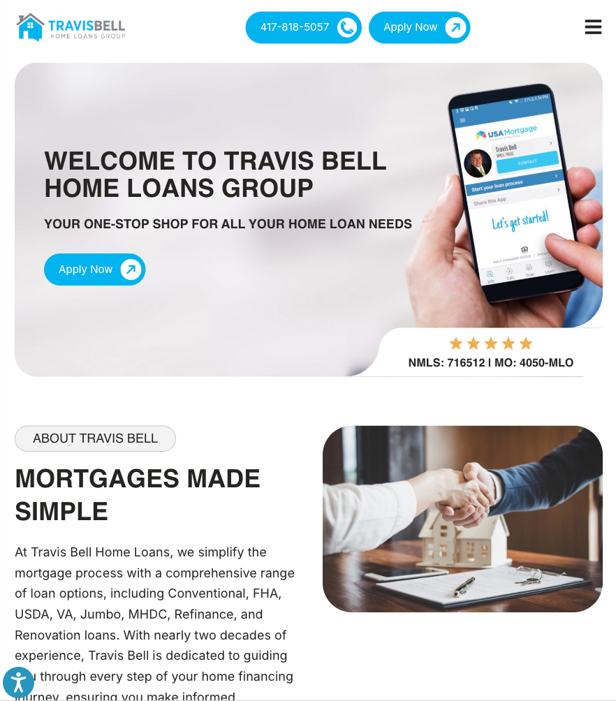 Travis Bell Home Loans Group — tablet
