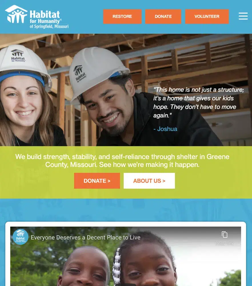 Habitat For Humanity of Springfield, Missouri — tablet