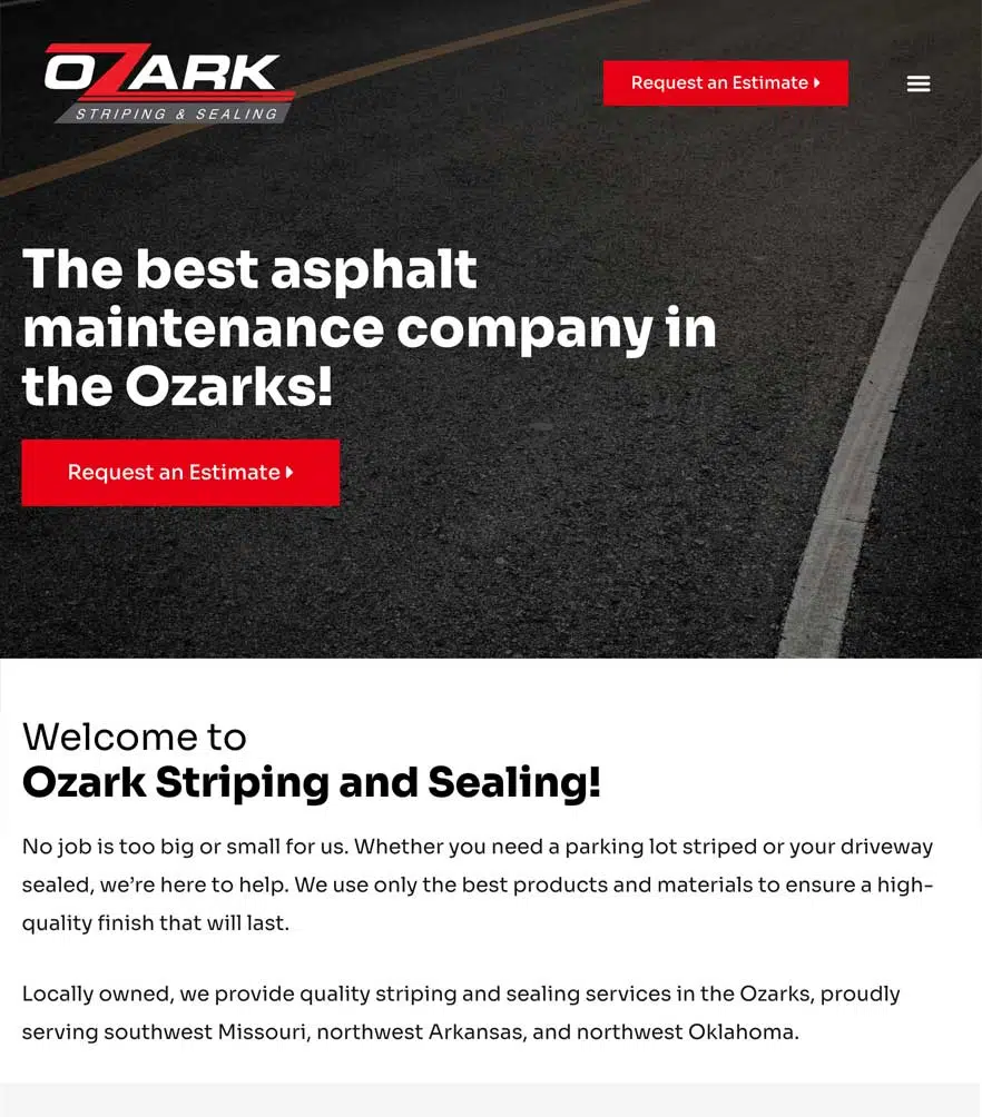 Ozark Striping & Sealing — tablet