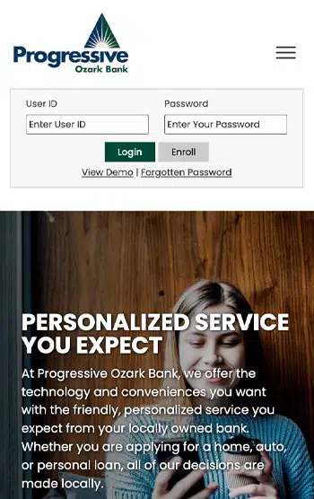 Progressive Ozark Bank — mobile
