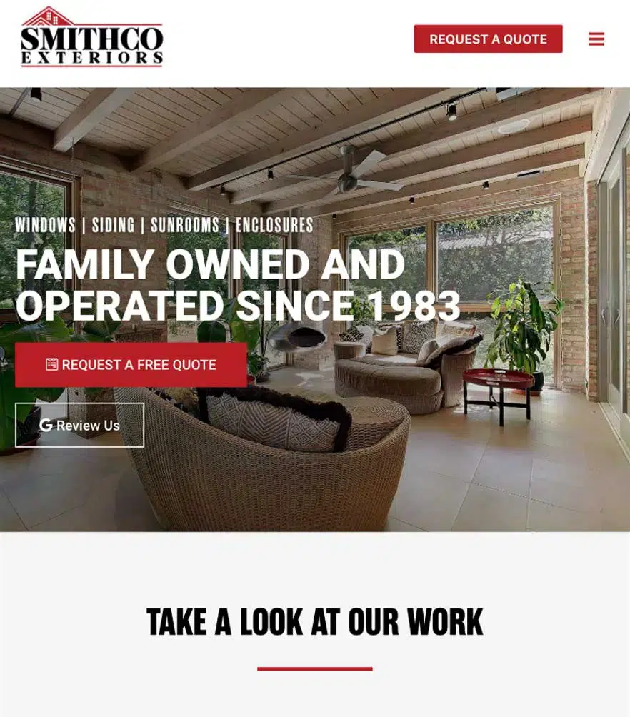 SmithCo Exteriors — tablet