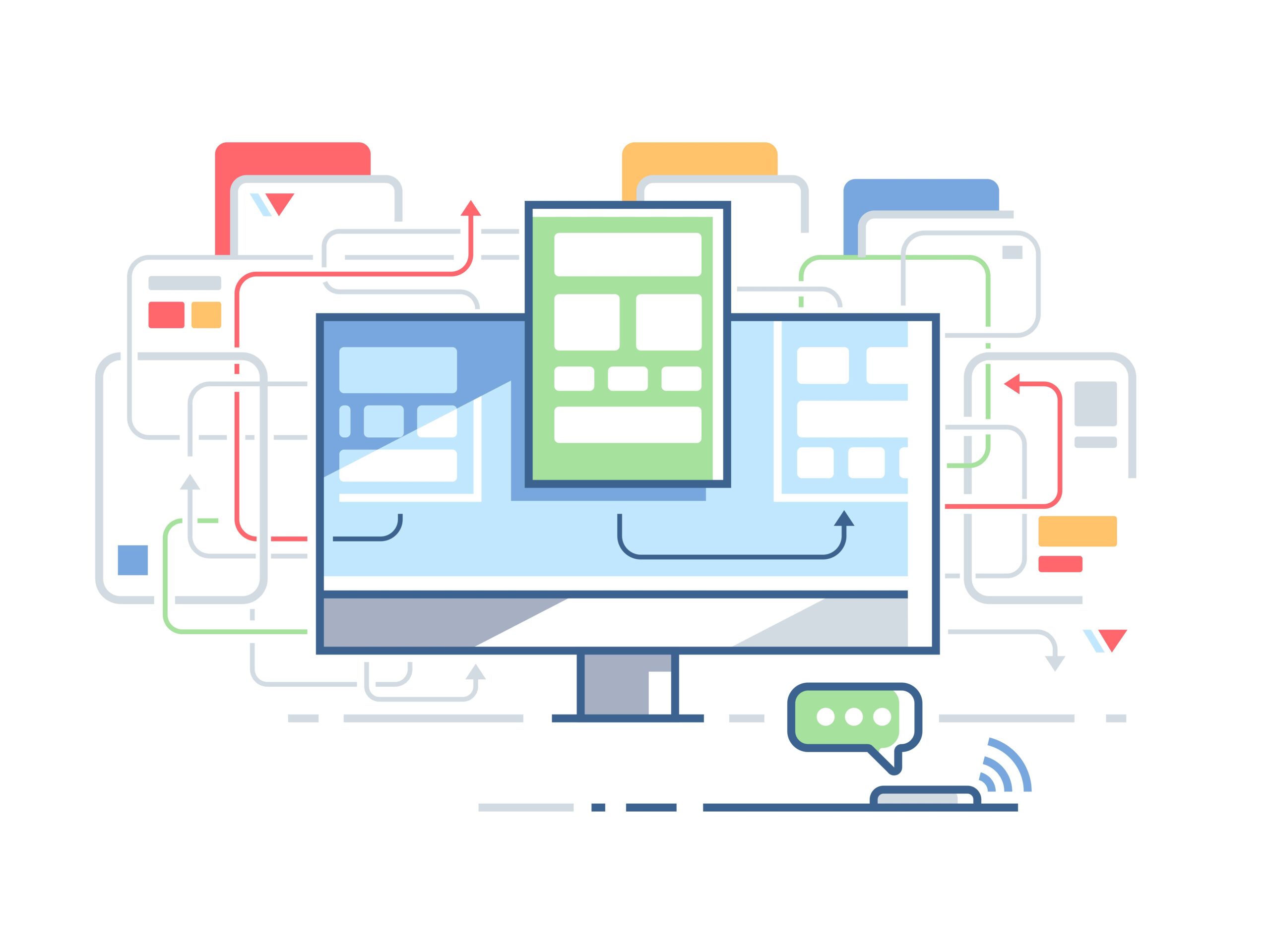 Digital illustration of web site structure