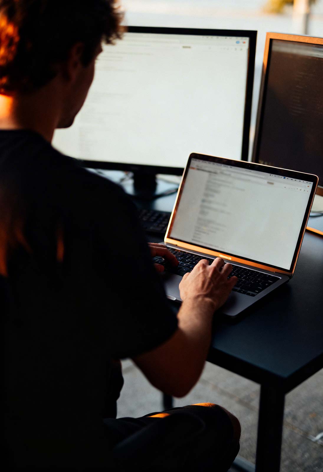 Person using a laptop