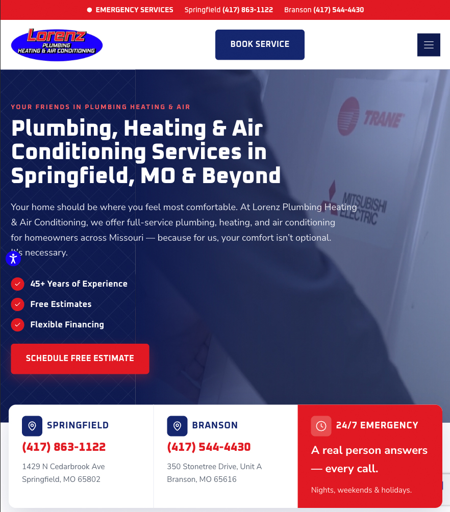 Lorenz Plumbing, Heating & Airconditioning — tablet